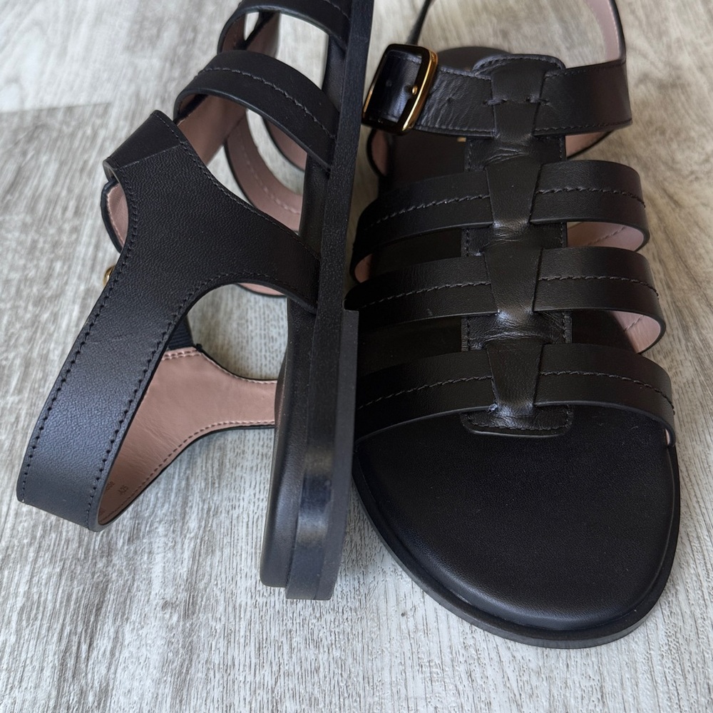 Cole Haan Flynn Fisherman Gladiator Leather Sandal, Black, Size 8.5 - Picture 5 of 8